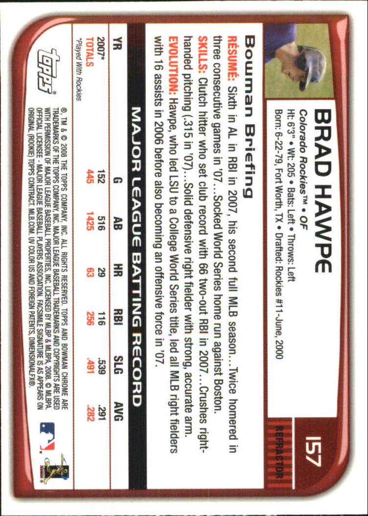 B1057- 2008 Bowman Chrome Refractors BB #s 1-220 -You Pick- 15+ FREE US SHIP - Picture 233 of 329