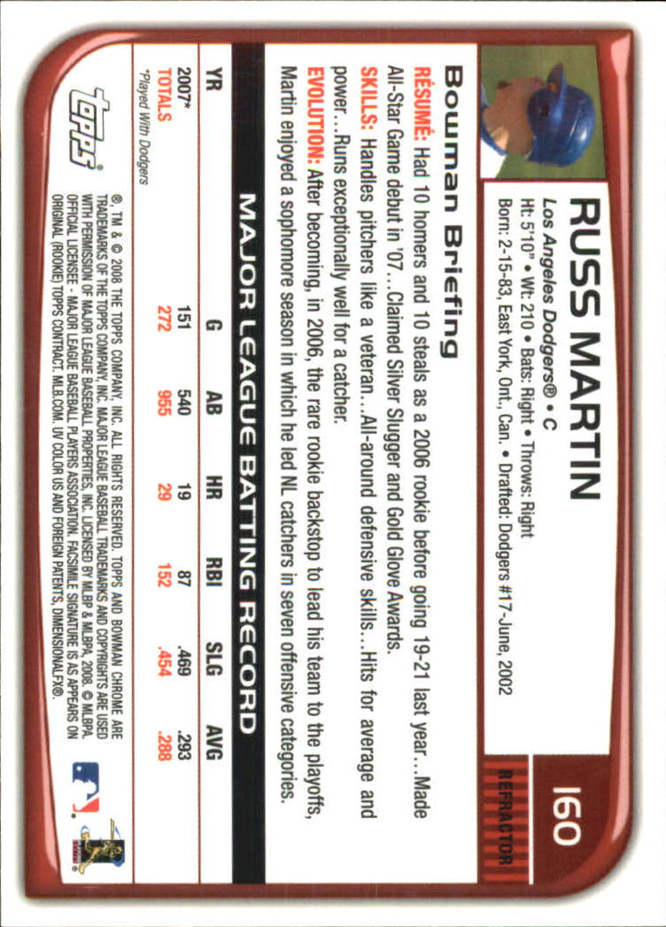 B1057- 2008 Bowman Chrome Refractors BB #s 1-220 -You Pick- 15+ FREE US SHIP - Picture 239 of 329