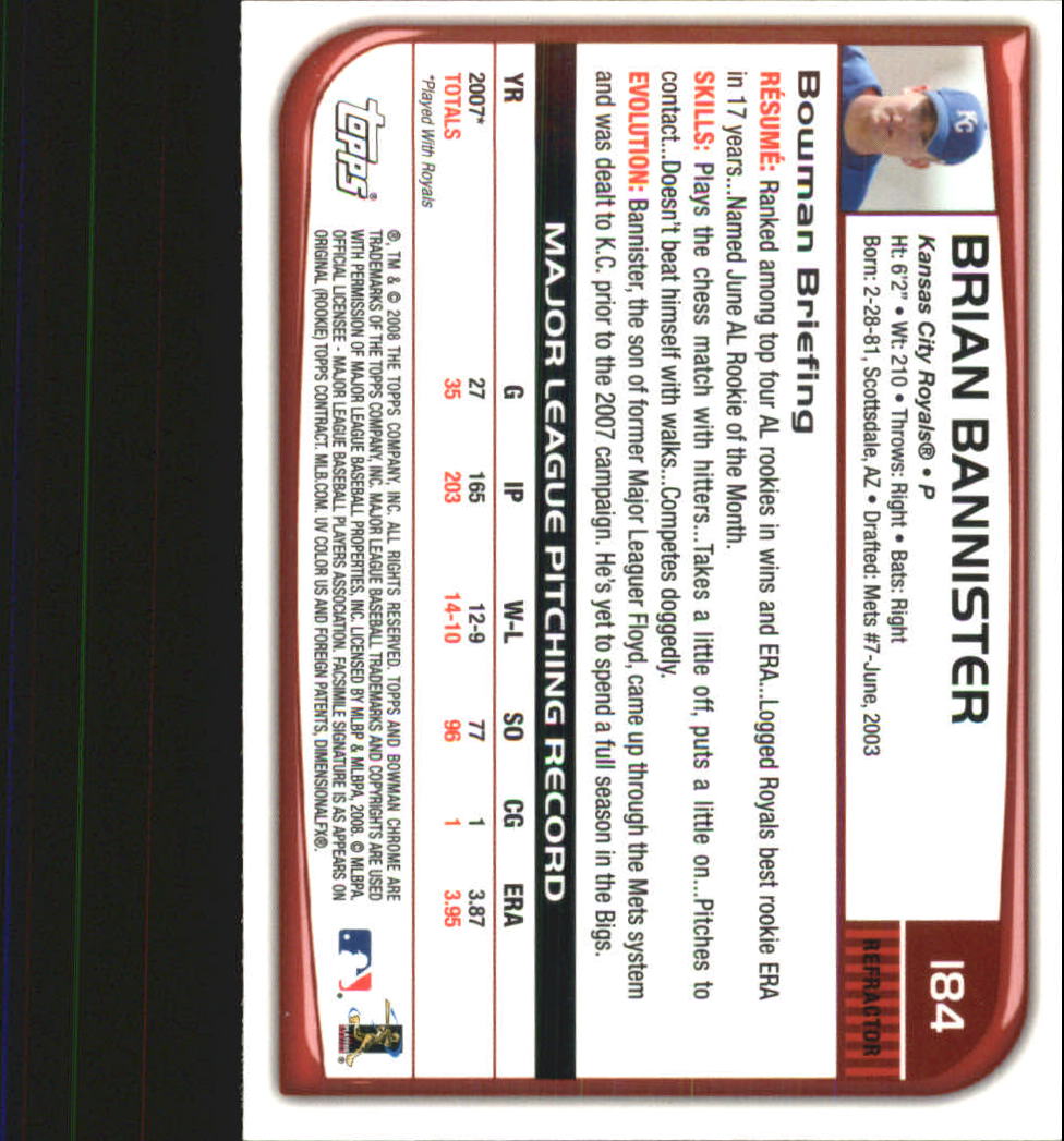 B1057- 2008 Bowman Chrome Refractors BB #s 1-220 -You Pick- 15+ FREE US SHIP - Picture 267 of 329