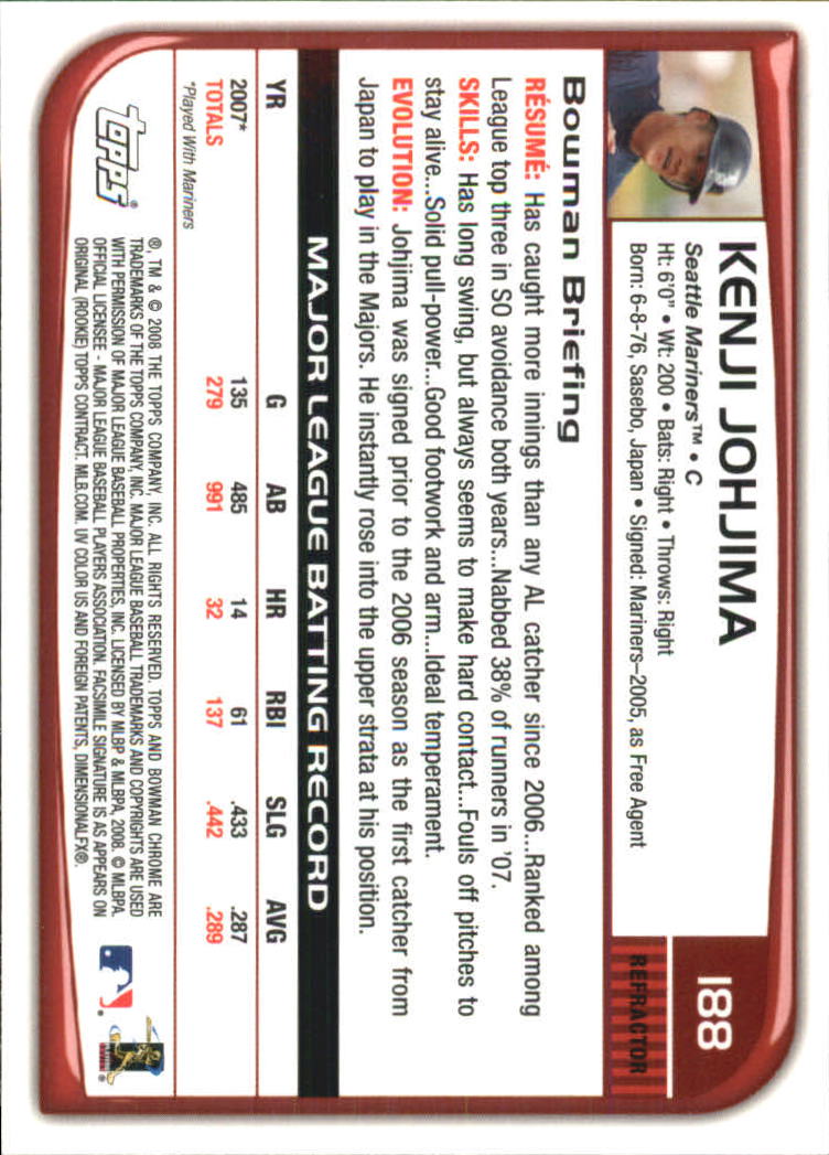 B1057- 2008 Bowman Chrome Refractors BB #s 1-220 -You Pick- 15+ FREE US SHIP - Picture 271 of 329