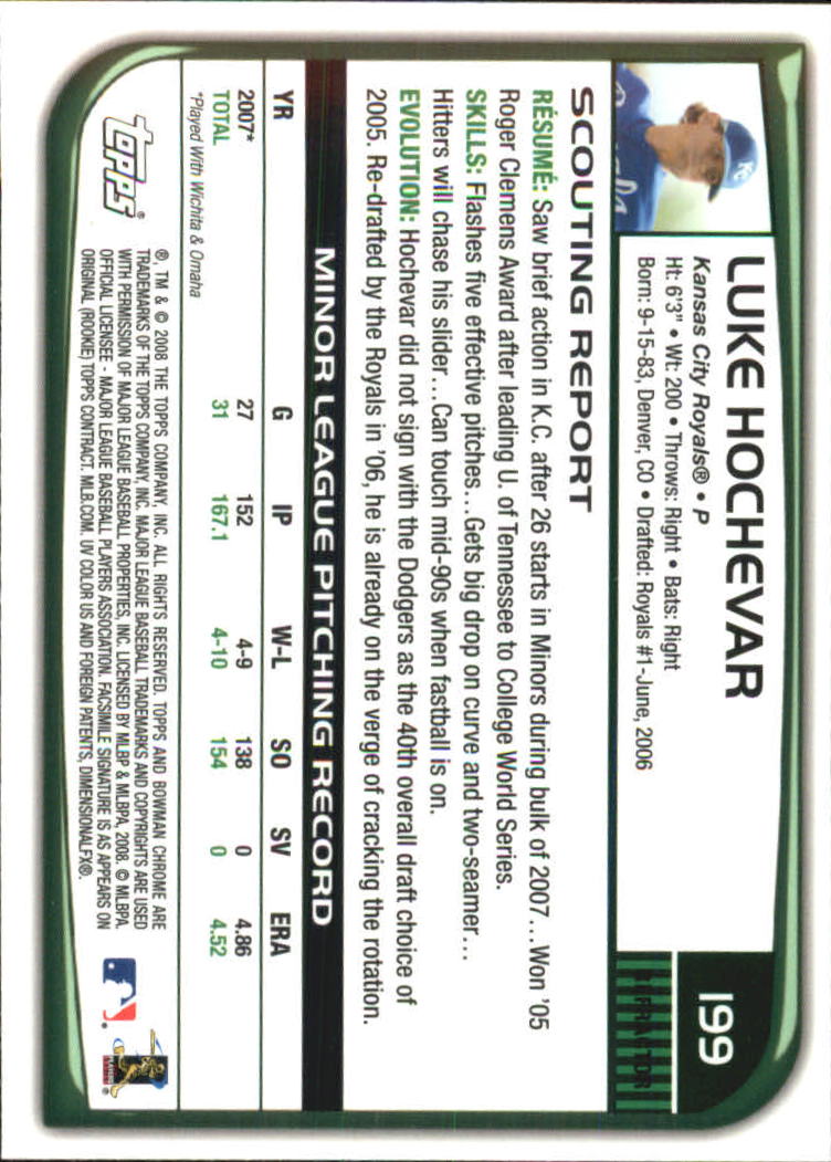 B1057- 2008 Bowman Chrome Refractors BB #s 1-220 -You Pick- 15+ FREE US SHIP - Picture 291 of 329