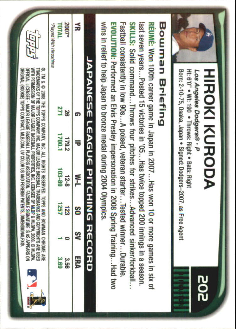 B1057- 2008 Bowman Chrome Refractors BB #s 1-220 -You Pick- 15+ FREE US SHIP - Picture 297 of 329