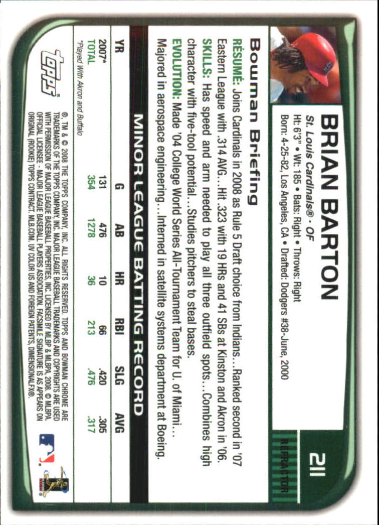 B1057- 2008 Bowman Chrome Refractors BB #s 1-220 -You Pick- 15+ FREE US SHIP - Picture 315 of 329