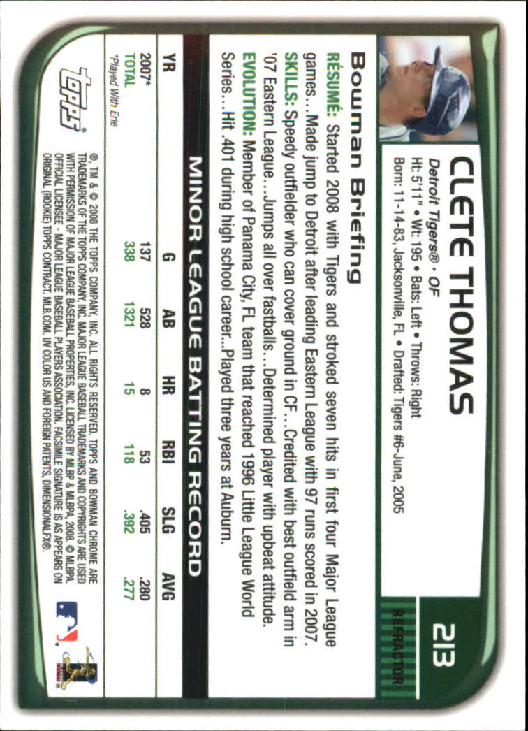 B1057- 2008 Bowman Chrome Refractors BB #s 1-220 -You Pick- 15+ FREE US SHIP - Picture 319 of 329