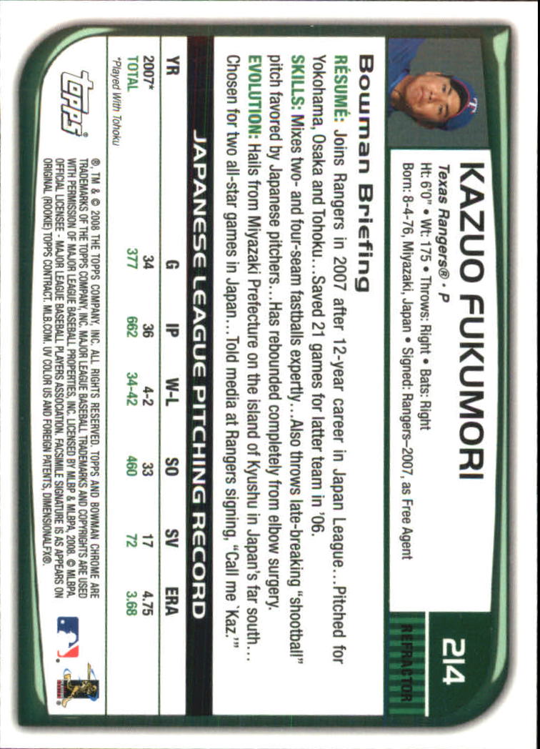 B1057- 2008 Bowman Chrome Refractors BB #s 1-220 -You Pick- 15+ FREE US SHIP - Picture 321 of 329
