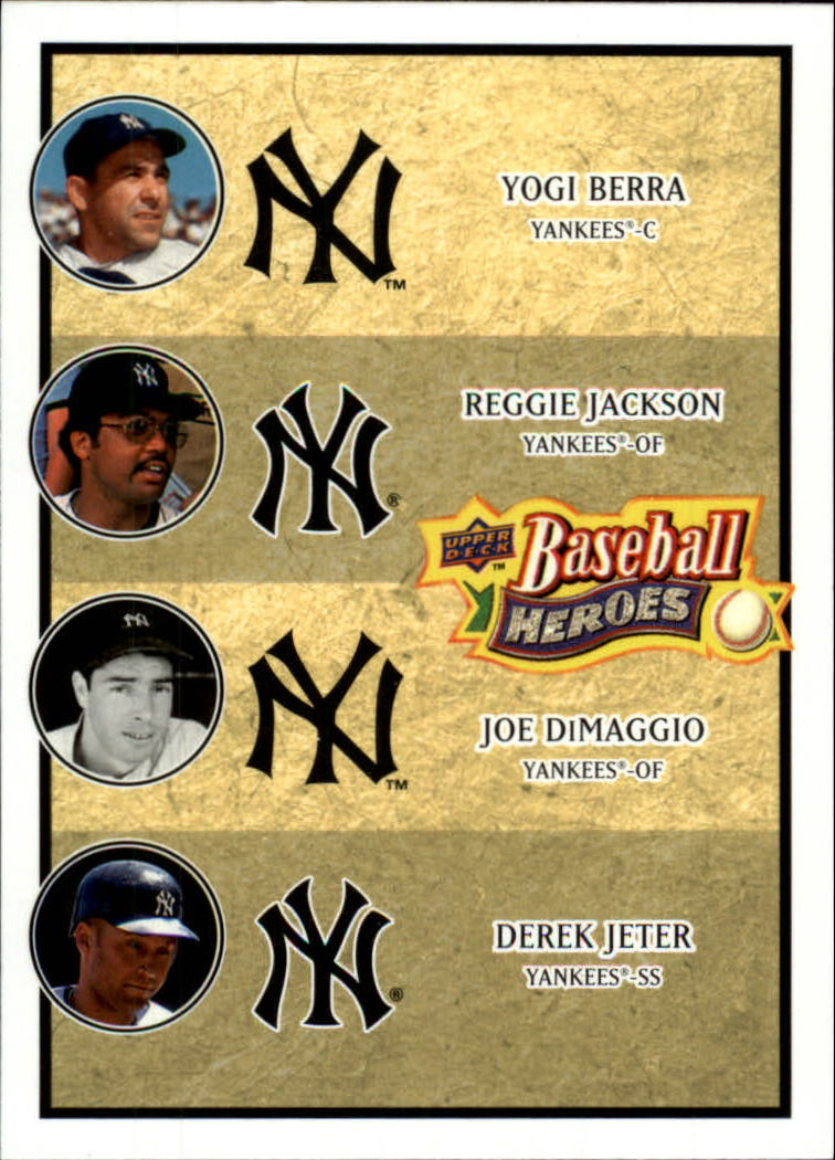 2008 Upper Deck Heroes #197 Yogi Berra/Reggie Jackson/Joe DiMaggio/Derek Jeter