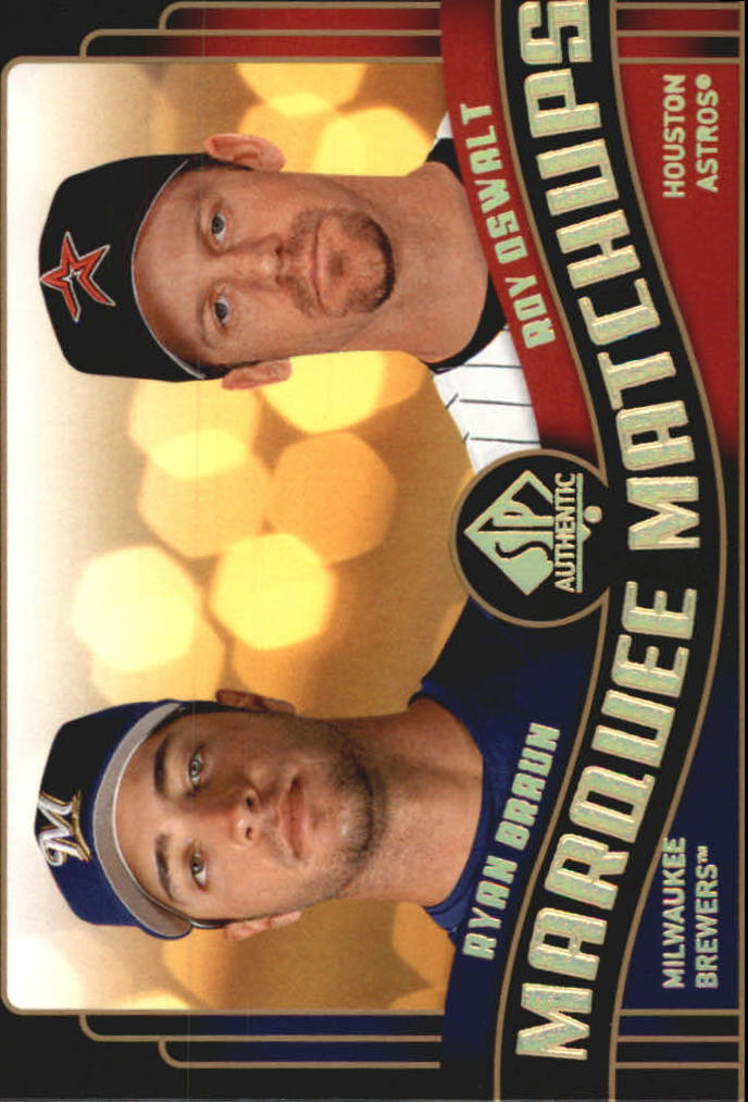 2008 SP Authentic Marquee Matchups #MM8 Ryan Braun/Roy Oswalt