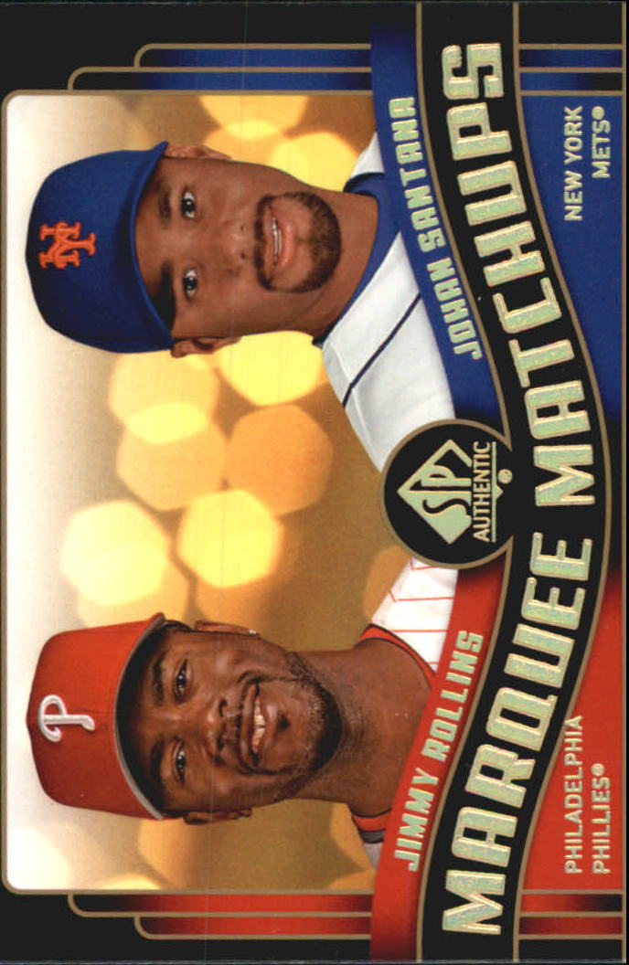 2008 SP Authentic Marquee Matchups #MM25 Jimmy Rollins/Johan Santana