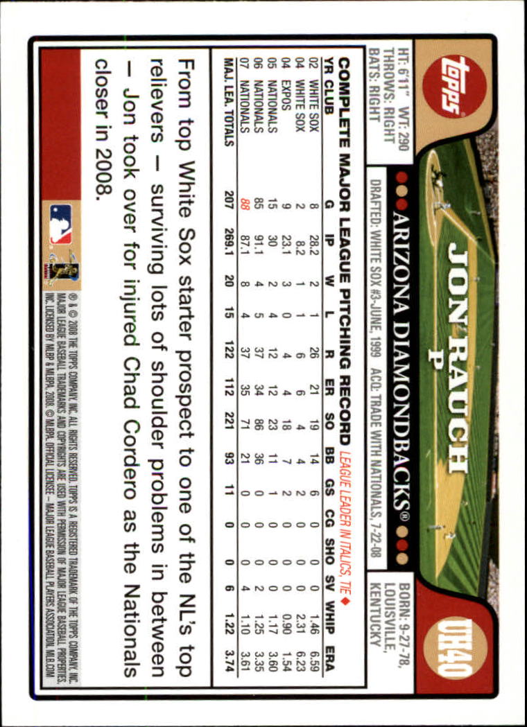 2008 Topps Update Baseball Card Pick (Base) 1-100