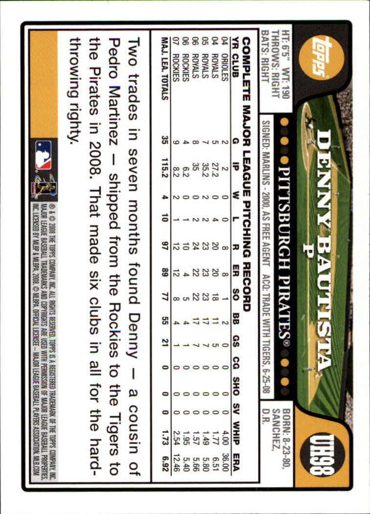 2008 Topps Update Baseball Card Pick (Base) 1-100