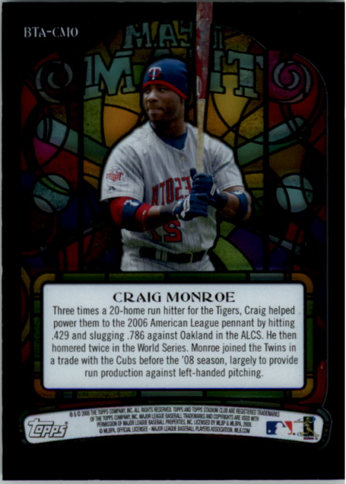 2008 Stadium Club Beam Team Autographs #CMO Craig Monroe B back image