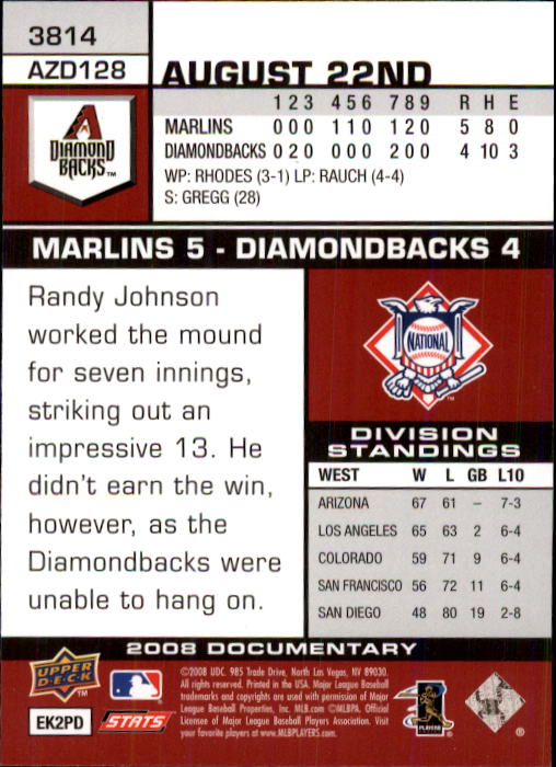 2008 Upper Deck Documentary #3814 Conor Jackson back image