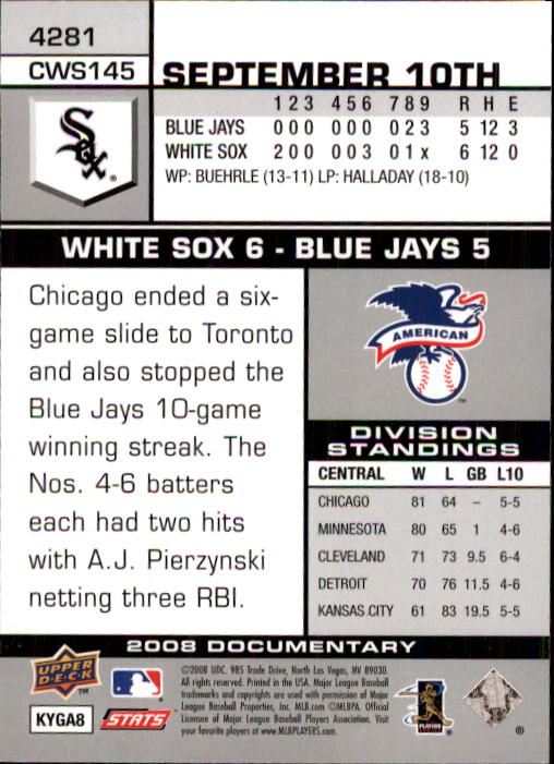 2008 Upper Deck Documentary #4281 Alexei Ramirez RC back image