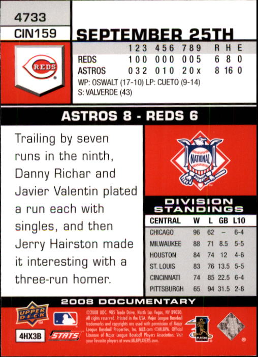 2008 Upper Deck Documentary #4733 Jay Bruce (RC) back image