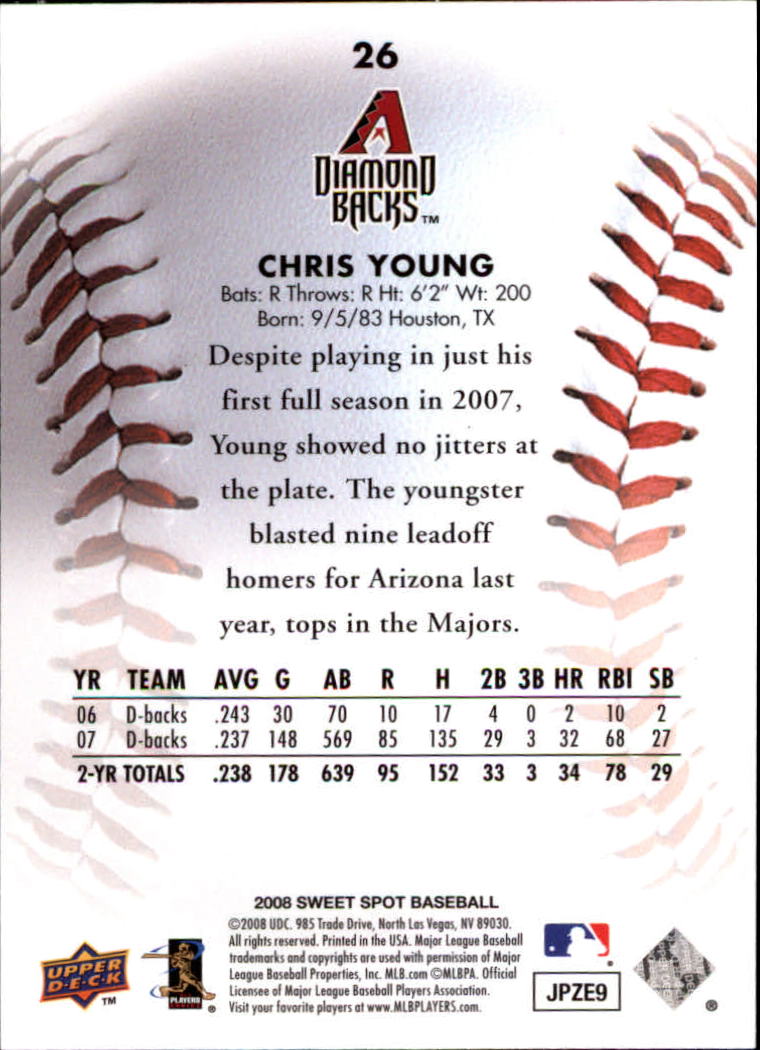 2008 Sweet Spot #26 Chris B. Young back image