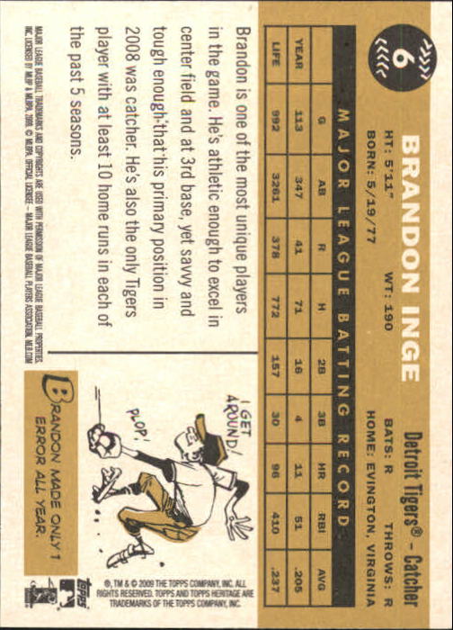 2009 Topps Heritage Baseball Card Pick (Base) 1-329 - Picture 11 of 500