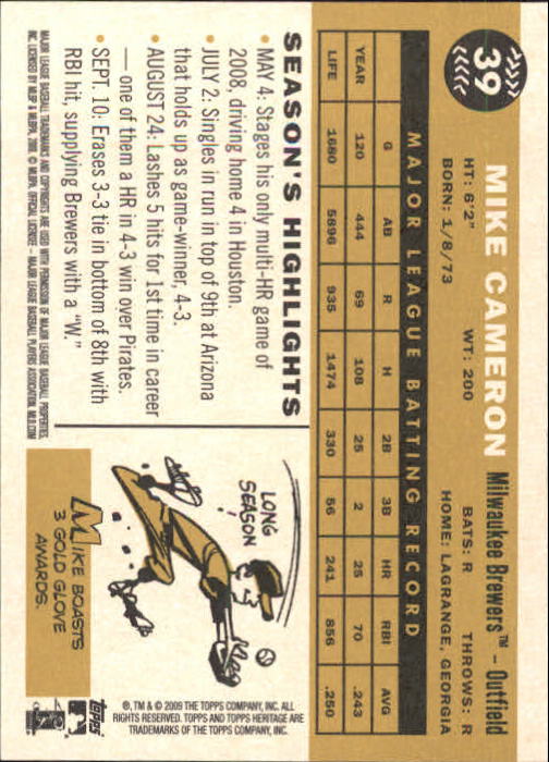 2009 Topps Heritage Baseball Card Pick (Base) 1-329 - Picture 71 of 500