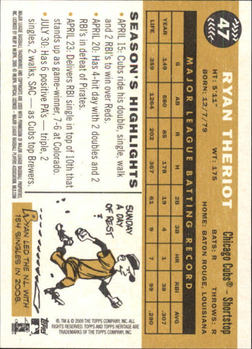 2009 Topps Heritage Baseball Card Pick (Base) 1-329 - Picture 81 of 500