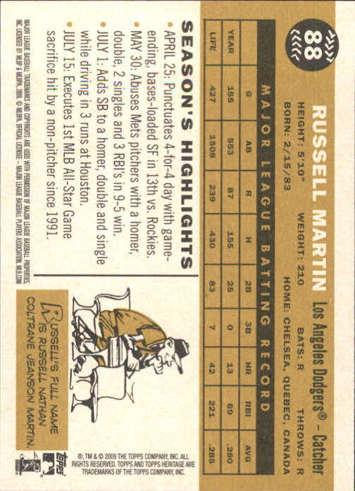2009 Topps Heritage Baseball Card Pick (Base) 1-329 - Picture 139 of 500