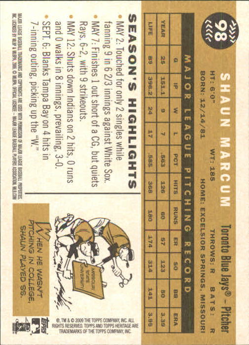 2009 Topps Heritage Baseball Card Pick (Base) 1-329 - Picture 157 of 500