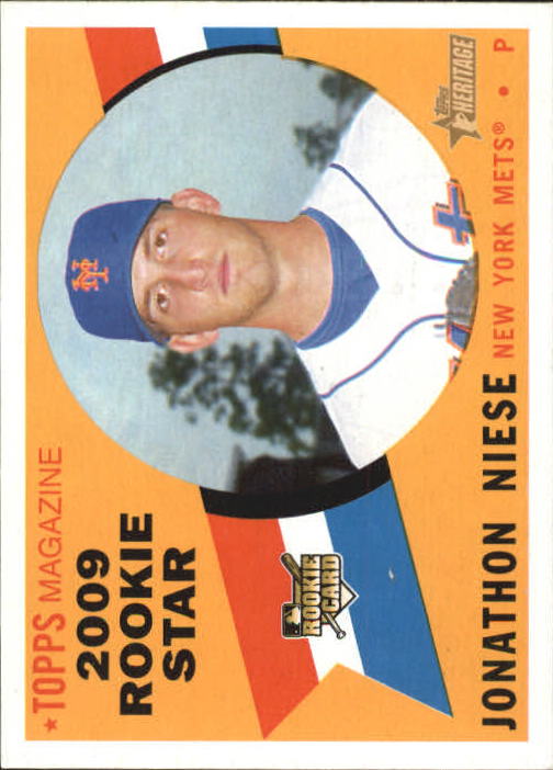2009 Topps Heritage New York Mets Baseball Card #131 Jonathon Niese Rookie - Picture 1 of 2