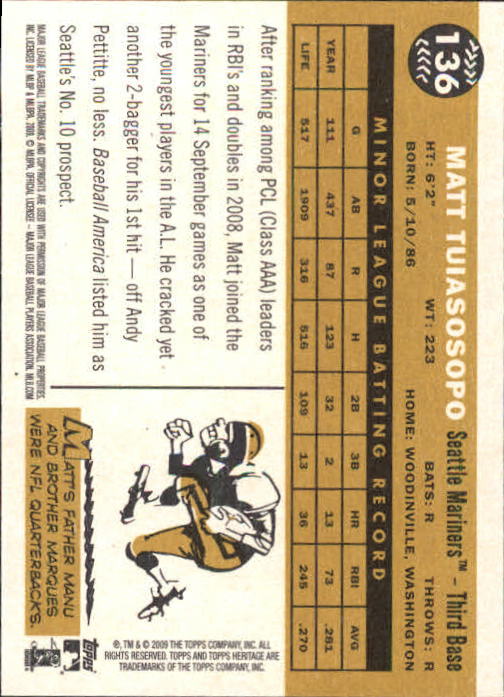 2009 Topps Heritage Baseball Card Pick (Base) 1-329 - Picture 219 of 500