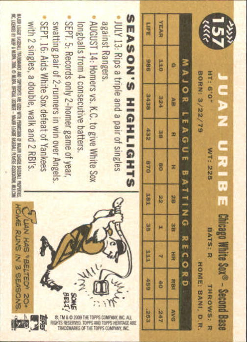 2009 Topps Heritage Baseball Card Pick (Base) 1-329 - Picture 250 of 500