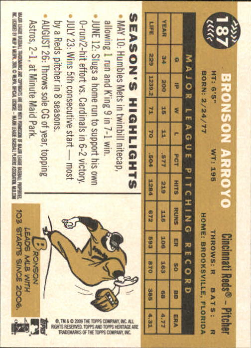 2009 Topps Heritage Baseball Card Pick (Base) 1-329 - Picture 300 of 500