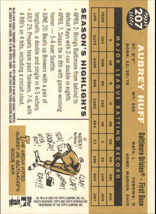 2009 Topps Heritage Baseball Card Pick (Base) 1-329 - Picture 334 of 500