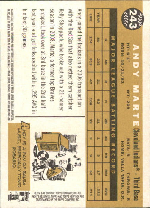 2009 Topps Heritage Baseball Card Pick (Base) 1-329 - Picture 370 of 500