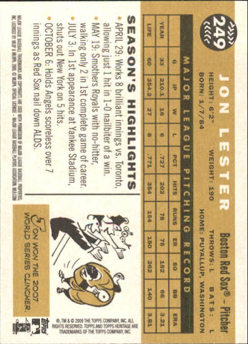 2009 Topps Heritage Baseball Card Pick (Base) 1-329 - Picture 376 of 500