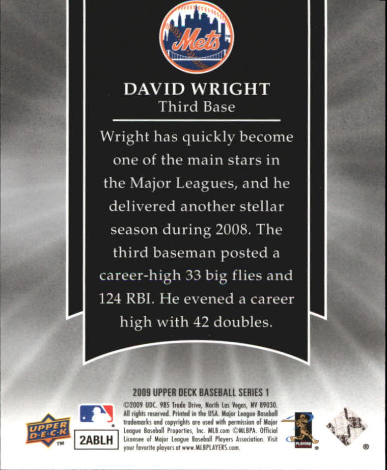 2009 Upper Deck StarQuest Common Silver #SQ9 David Wright back image