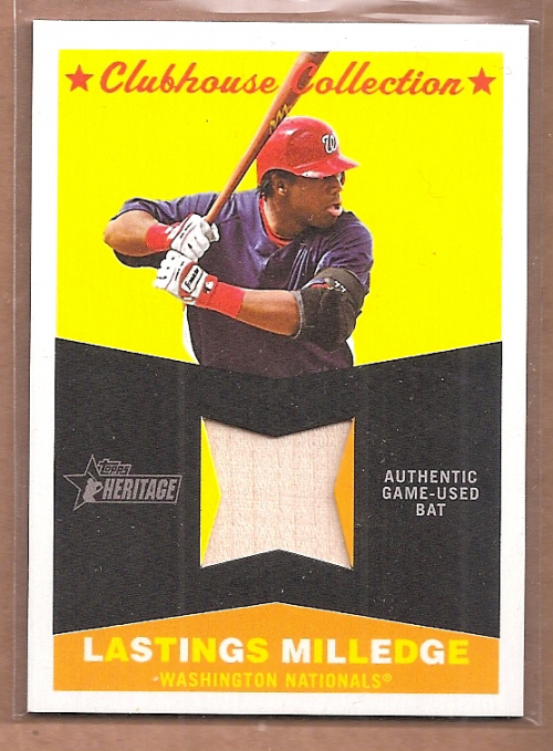 2009 Topps Heritage Clubhouse Collection Relics #LM Lastings Milledge Bat