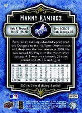 2009 UD A Piece of History Blue #47 Manny Ramirez back image