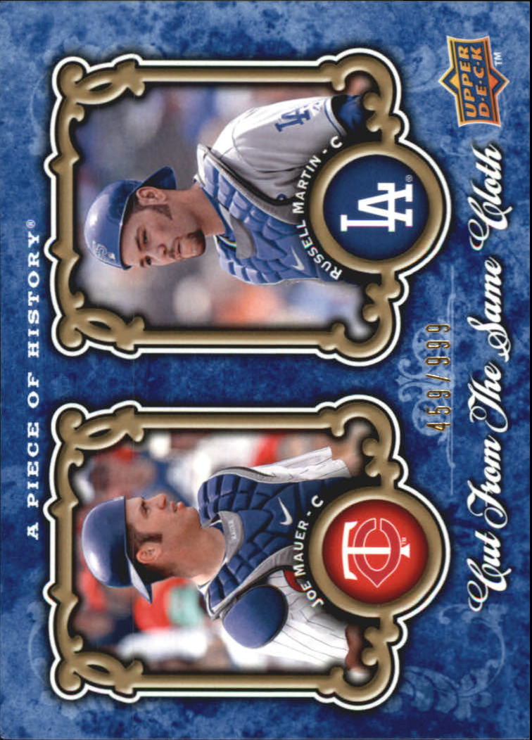 2009 UD A Piece of History Cut From The Same Cloth #CSCMM Joe Mauer/Russell Martin