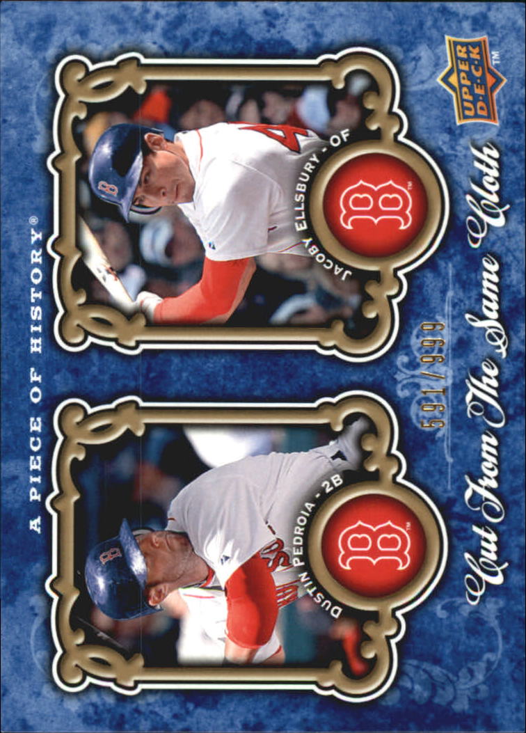 2009 UD A Piece of History Cut From The Same Cloth #CSCPE Dustin Pedroia/Jacoby Ellsbury