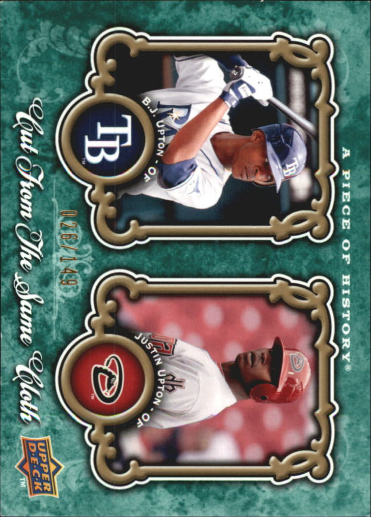 2009 UD A Piece of History Cut From The Same Cloth Green #CSCUU B.J. Upton/Justin Upton