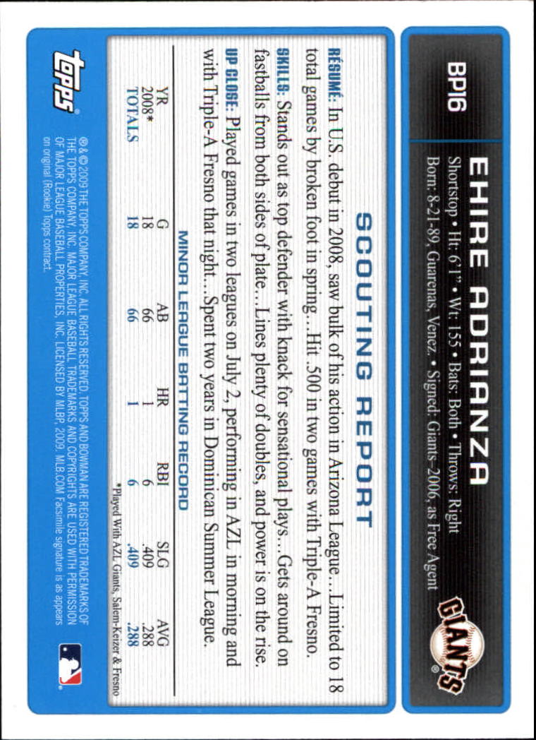 2009 Bowman Baseball "Prospects" Insert Cards #BP1 to #BP90 - Picture 30 of 178