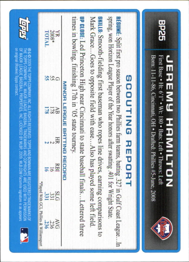 2009 Bowman Baseball "Prospects" Insert Cards #BP1 to #BP90 - Picture 48 of 178