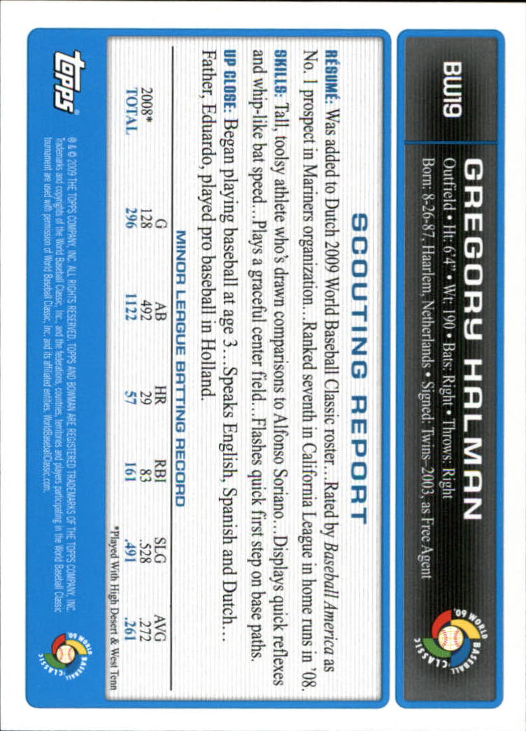 2009 Bowman Baseball "WBC Prospects" Insert Cards #BW1 to #BW20 - Picture 39 of 41