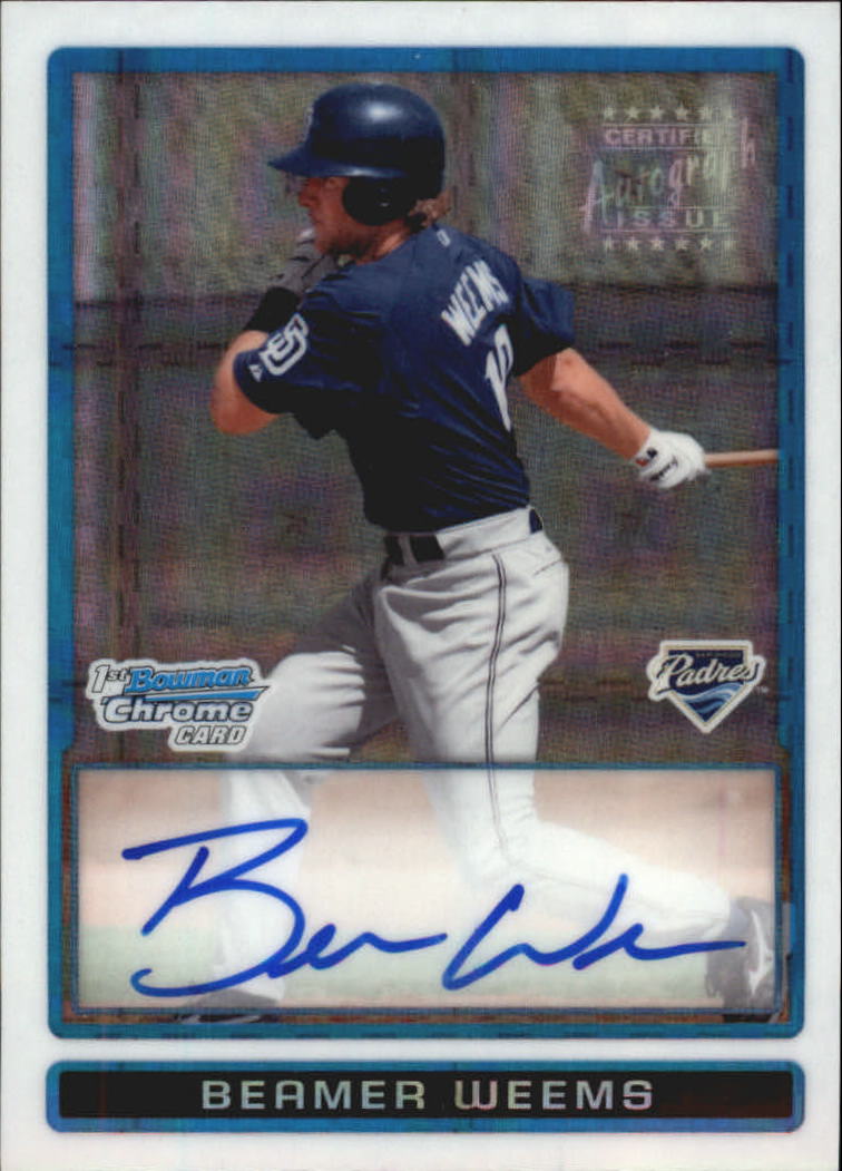 2009 Bowman Chrome Prospects X-Fractors #BCP111a Beamer Weems AU