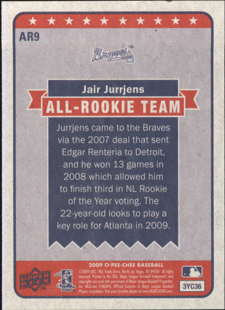 2009 O-Pee-Chee All-Rookie Team #AR9 Jair Jurrjens back image