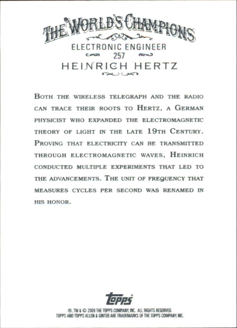 2009 Topps Allen and Ginter #257 Heinrich Hertz back image