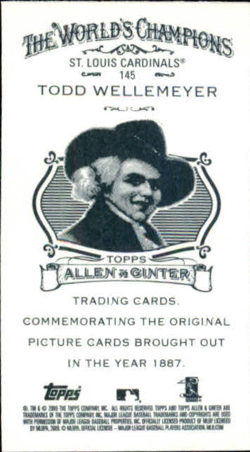 2009 Allen and Ginter (Topps) Baseball "Mini" Parallel Cards - Picture 335 of 409