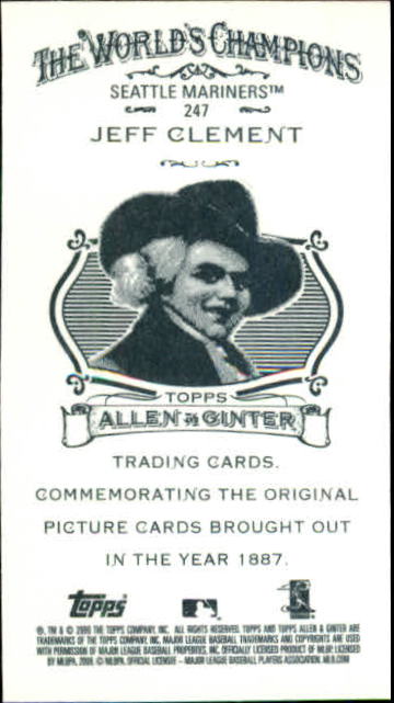 2009 Topps Allen and Ginter Mini A and G Back #247 Jeff Clement back image