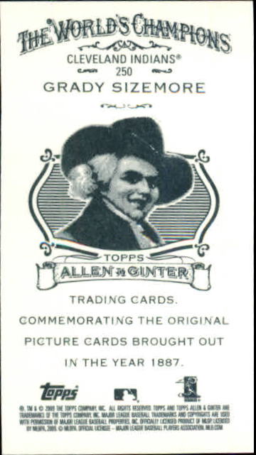 2009 Topps Allen and Ginter Mini A and G Back #250 Grady Sizemore back image
