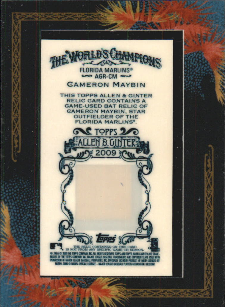 2009 Topps Allen and Ginter Relics #CM Cameron Maybin Bat C back image