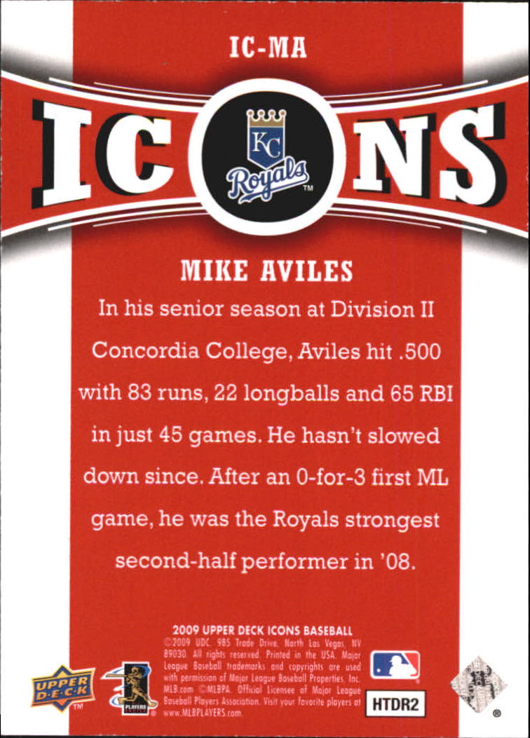 2009 Upper Deck Icons Icons #MA Mike Aviles back image