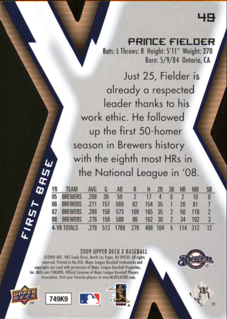 2009 Upper Deck X Baseball Die Cut Parallel YOU PICK - Picture 73 of 147