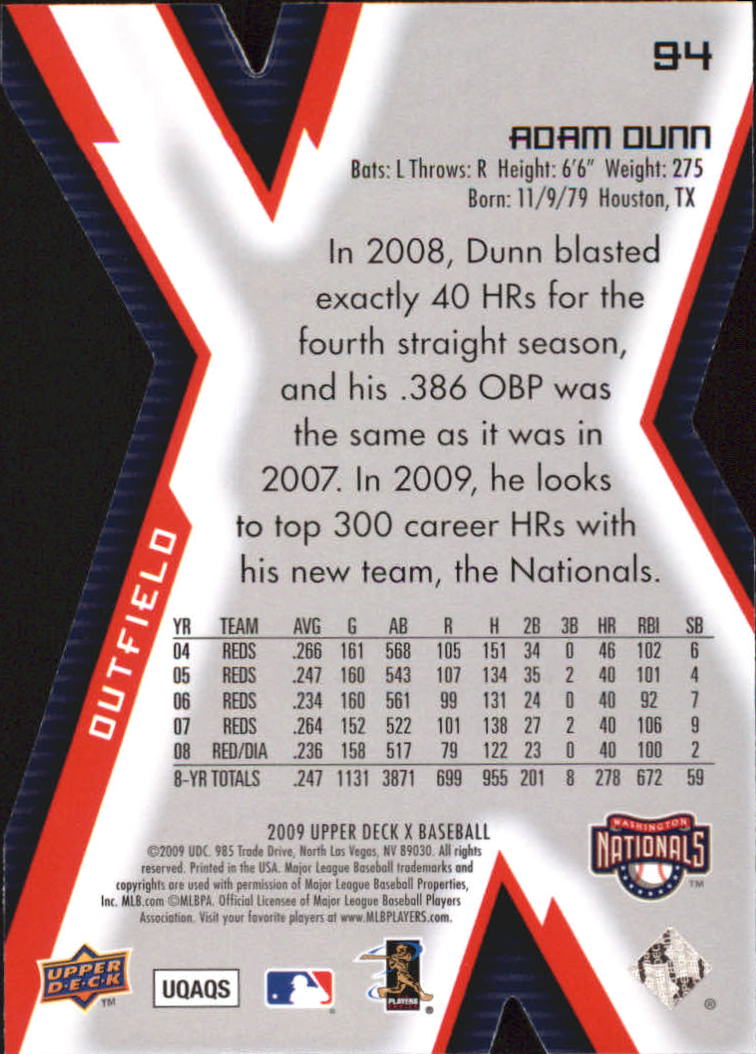 2009 Upper Deck X Baseball Die Cut Parallel YOU PICK - Picture 141 of 147